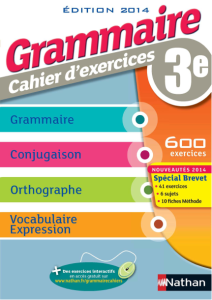 Grammaire 3e cahier d’exercices
